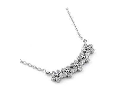 Flower CZ Necklace sterling silver jewelry vanda jewelry.
