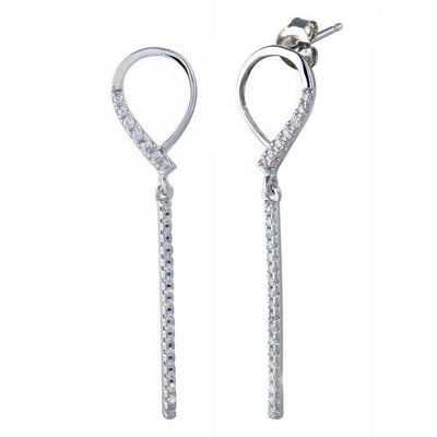 Dangling CZ Bar Earrings - VANDA Jewelry