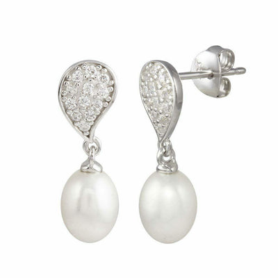 Hanging Pearl Earrings sterling silver jewelry vanda jewelry.