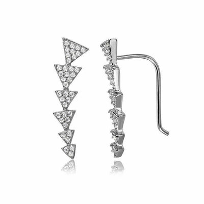 Climbing Arrow CZ Earrings sterling silver jewelry vanda jewelry.