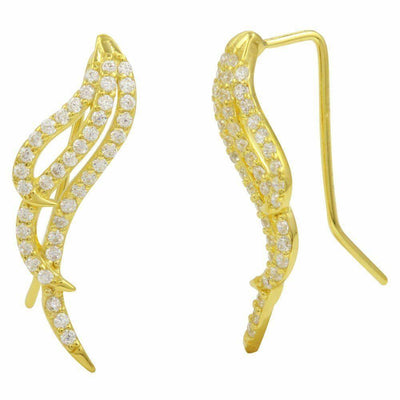 Angel Wings CZ Earrings Sterling Silver jewelry for women | VANDA Jewelry.