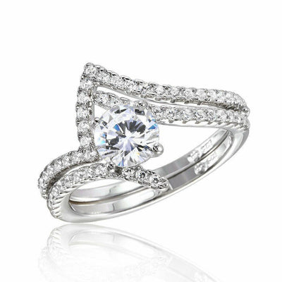 Double Layer CZ Wedding Ring sterling silver jewelry vanda jewelry.