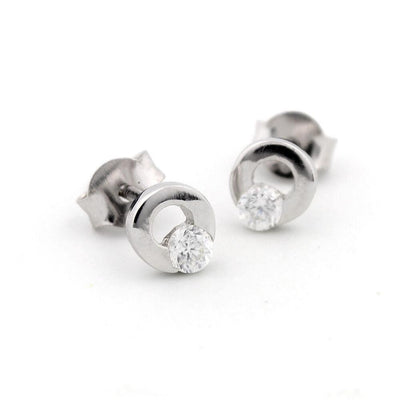 Round Stud Earrings sterling silver jewelry vanda jewelry.