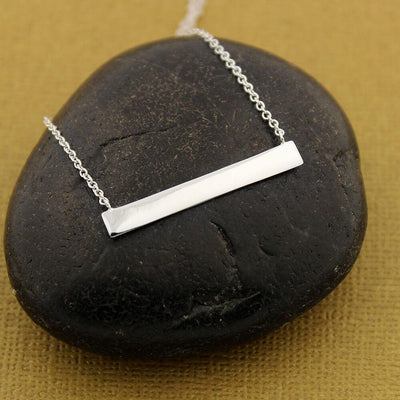Plain Bar Necklace Sterling Silver jewelry for women | VANDA Jewelry.