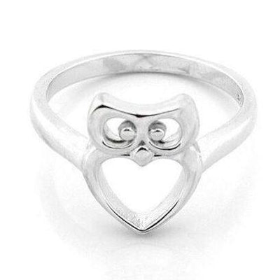 Owl Heart Ring Sterling Silver jewelry for women | VANDA Jewelry.