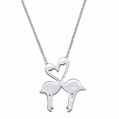 Flamingo Heart Necklace Sterling Silver jewelry for women | VANDA Jewelry.