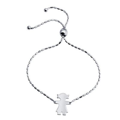 Girl Design Charm Lariat Bracelet sterling silver jewelry vanda jewelry.