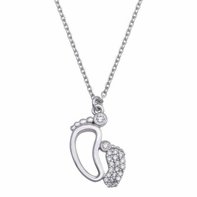 Footstep CZ Necklace sterling silver jewelry vanda jewelry.