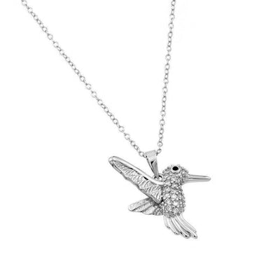 Hummingbird CZ Necklace sterling silver jewelry vanda jewelry.