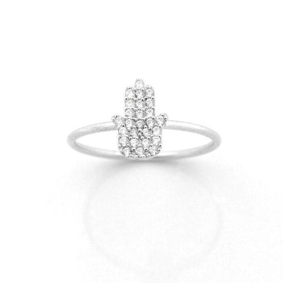 Hamsa Hand CZ Ring Sterling Silver jewelry for women | VANDA Jewelry.