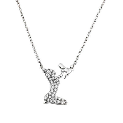 Mother & Baby CZ Necklace sterling silver jewelry vanda jewelry.