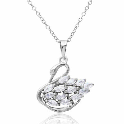 Swan CZ Necklace Sterling Silver jewelry for women | VANDA Jewelry.
