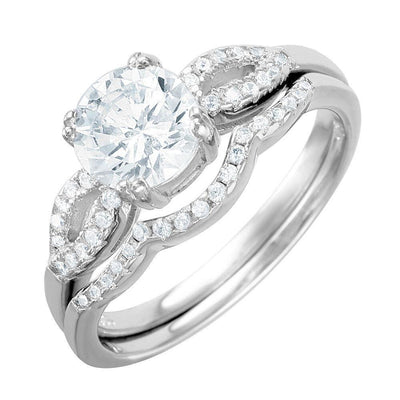 Bridal Two Pieces CZ Ring sterling silver jewelry vanda jewelry.