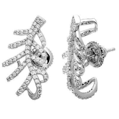 Leaf CZ Earrings sterling silver jewelry vanda jewelry.