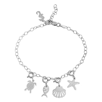Ocean Animals Charm Bracelet sterling silver jewelry vanda jewelry.
