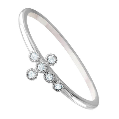 Sideways CZ Cross Ring sterling silver jewelry vanda jewelry.