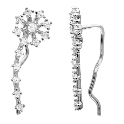 Snowflake Climbing  CZ Earrings sterling silver jewelry vanda jewelry.