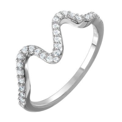 Wavy CZ Ring sterling silver jewelry vanda jewelry.