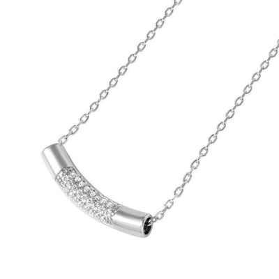 Horizontal Tube Bar CZ Necklace sterling silver jewelry vanda jewelry.