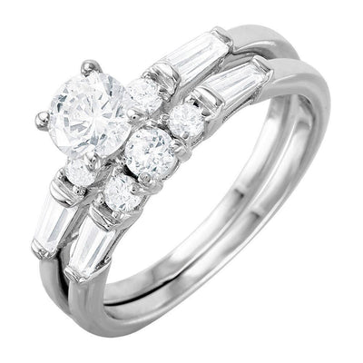 Bridal Two Piece CZ Ring sterling silver jewelry vanda jewelry.