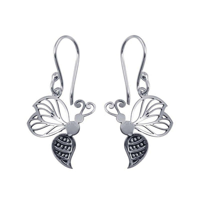 Hanging Bee Earrings sterling silver jewelry vanda jewelry.