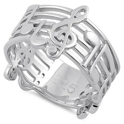 Musical Note Ring sterling silver jewelry vanda jewelry.