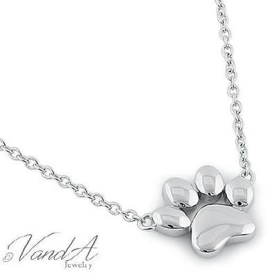 Paw Print Necklace Sterling Silver jewelry for women | VANDA Jewelry.