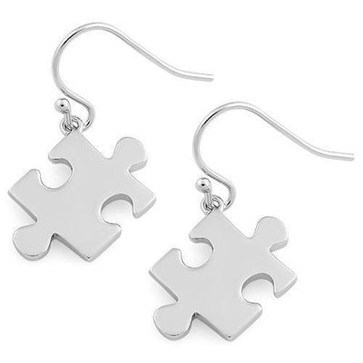 Puzzle Shape Earrings Sterling Silver jewelry for women | VANDA Jewelry.