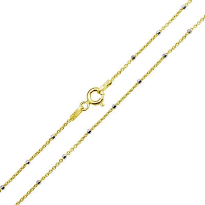 1.4 mm Diamond Cut Beaded Chain Necklace Sterling Silver jewelry for women | VANDA Jewelry.